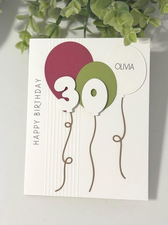 Personalized Handmade Balloon Birthday Card: ...