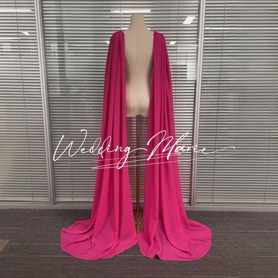 Custom Chiffon Shoulder Veil: Rose Red Bridal...