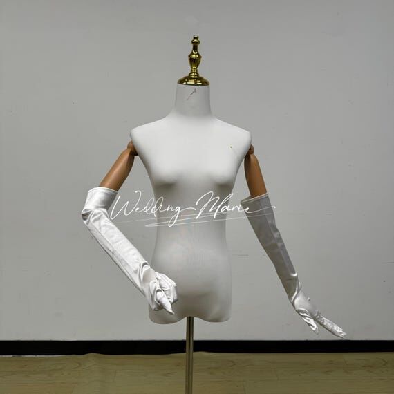 Simple Satin Wedding Gloves: Custom Bridal Gl...