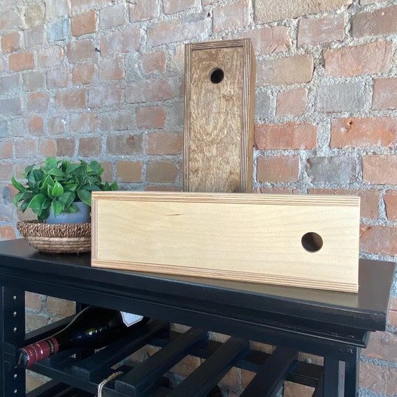 Handmade Wooden Wine Box: Rustic Gift Packagi...