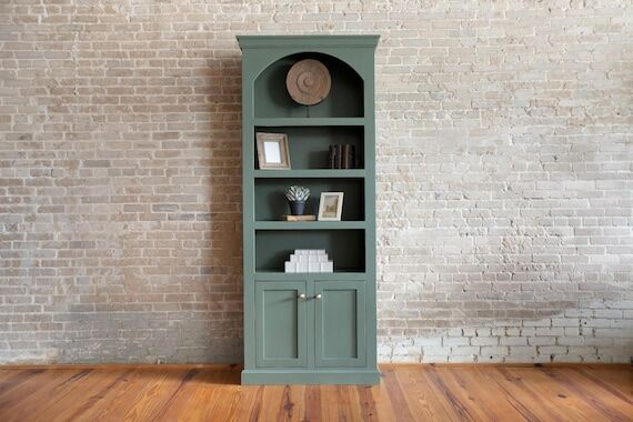 Bookshelf with Doors - Solid Wood display cab...