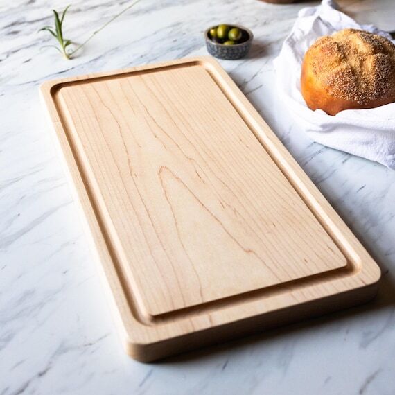 Solid One Piece Maple Wood Cutting Board - No...
