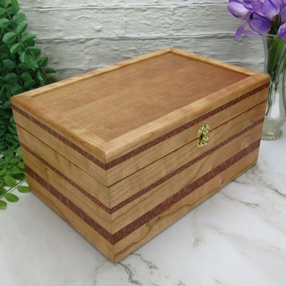 Large decorative box handmade from select har...