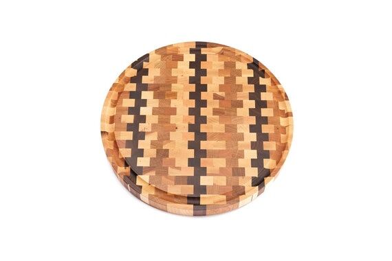 Amish Handcrafted Round End Grain Cutting Boa...