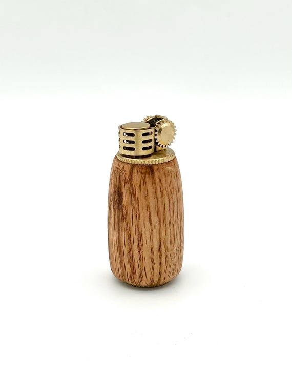 Vintage Handmade Oak Wood Lighter | Refillabl...