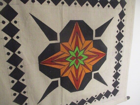Handmade tribal tapestry - paint on drop clot...