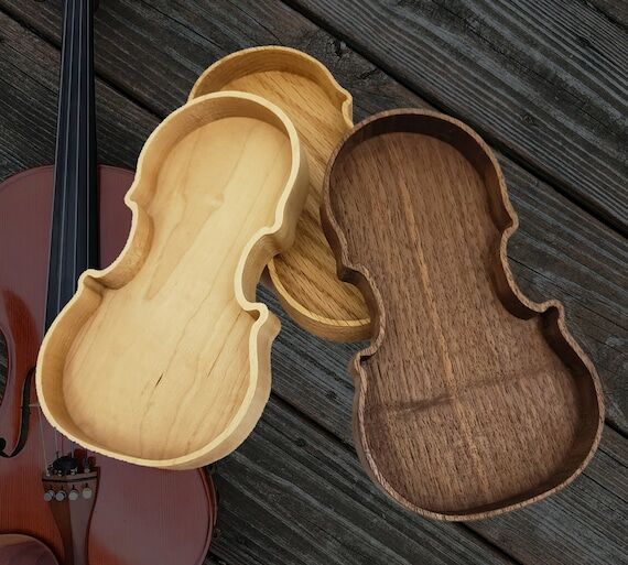 Handmade Wooden Violin Valet Tray: Musician G...