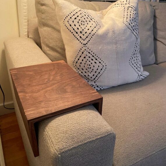 Hardwood Couch Arm Table: Custom Sofa Tray - ...