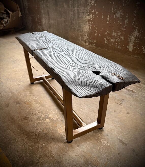 Handmade Wabi Sabi Oak Bench | Shou Sugi Ban ...