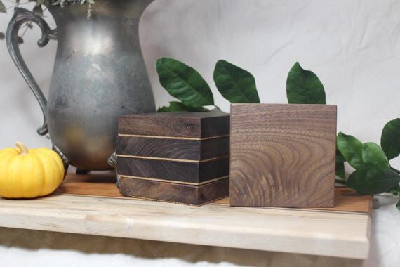 Handmade Walnut Coasters - Set of 4 - Waterpr...