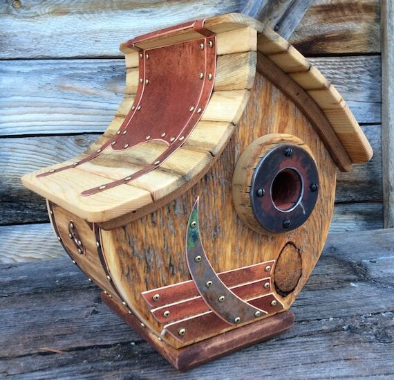Bird Box Barnwood Copper Birdhouse Reclaimed ...