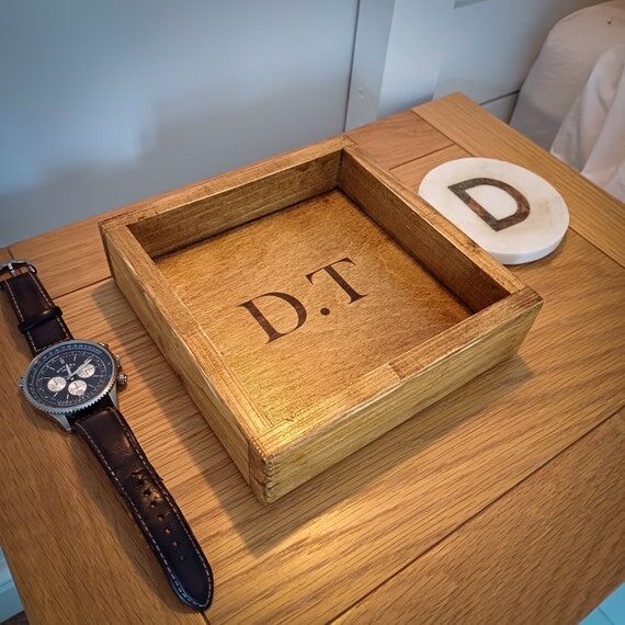 Personalized Wood Valet Tray: Handmade Rustic...