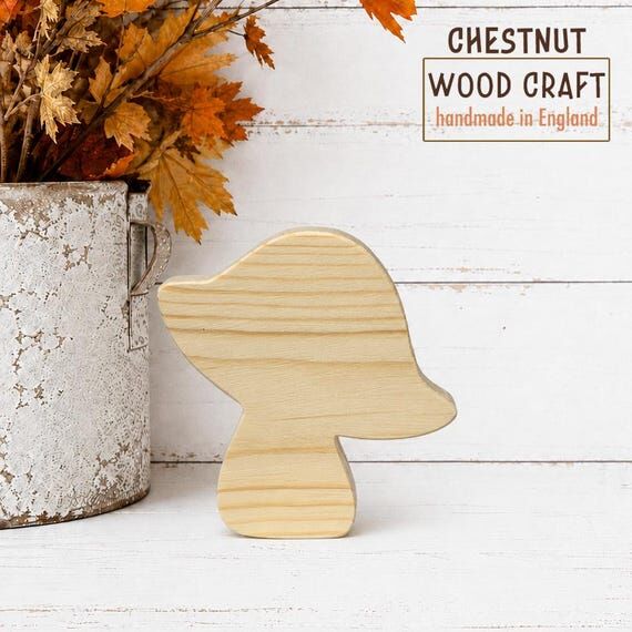 Wooden mushroom Boletus, Unfinished wood shap...
