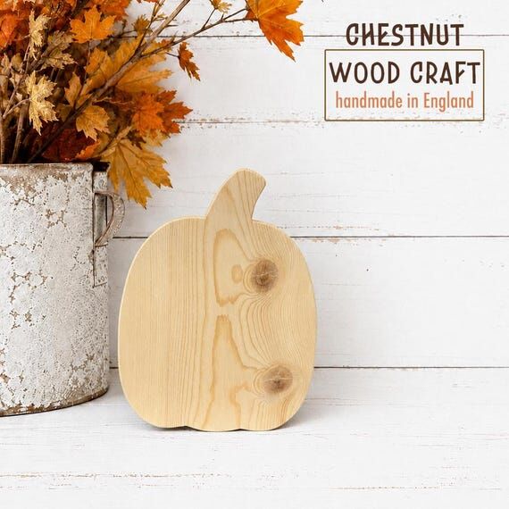 Unfinished Wooden Pumpkin, Freestanding Autum...