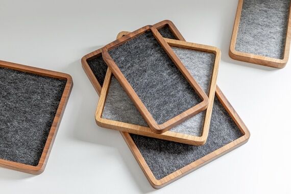 Wooden Valet Tray for Desk Organization | Mod...