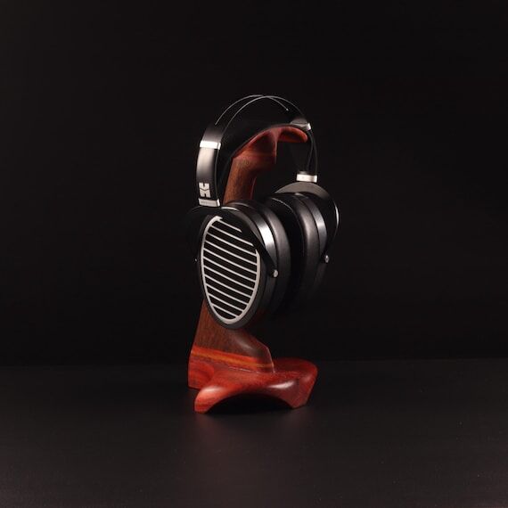 Handmade Rosewood Wenge Headphone Stand, Scul...
