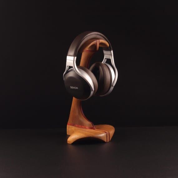Bilinga Wood Headphone Stand, Rosewood Inlay,...
