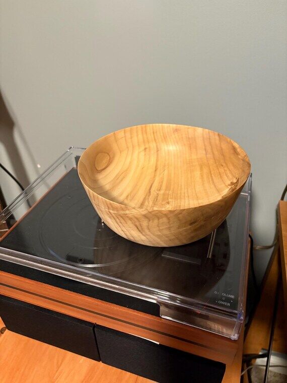 3” deep tapered poplar bowl...