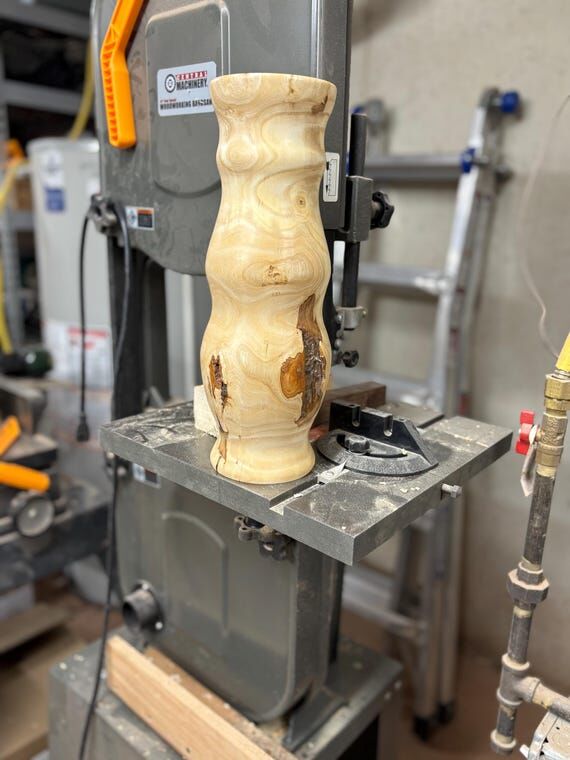 live edge ash wood vase...