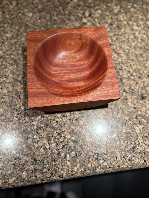 Large square sapele bowl...