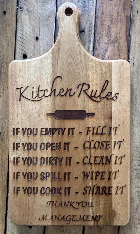 Kitchen rules sign...