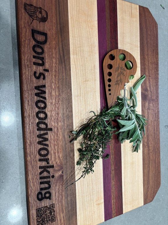 Laser Cut Wood Herb Stripper Kitchen Tool Sav...