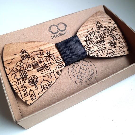 Wedding Olive Wood Bow Tie | Perfect Groomsme...