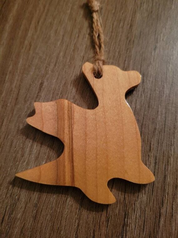 Handmade Maple Wood Dragon Christmas Ornament...