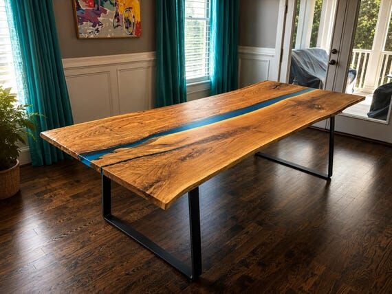 Custom Epoxy River Dining Table | Luxury Live...