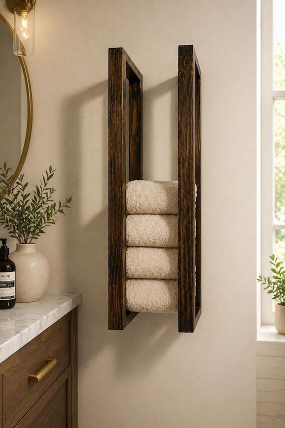 Handmade Towel Rack, Towel Holder, Spa Style ...
