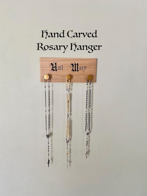 Rosary Hanger, Hand-Carved, 1-foot long, Hang...