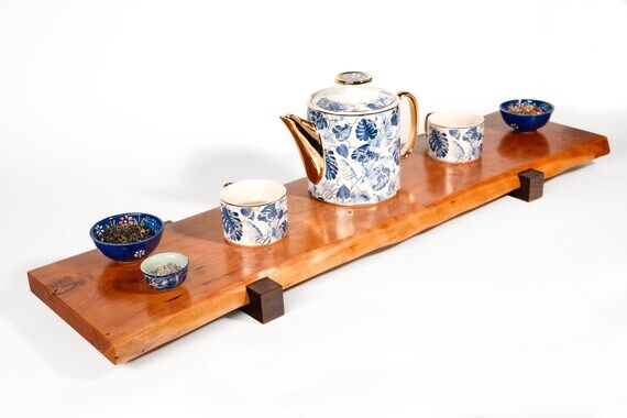 Cherry Tea Tray With Live Edge — Warmth, Gr...