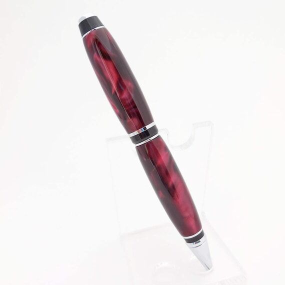 Cigar Style Pen, Handmade in Burgundy Color...