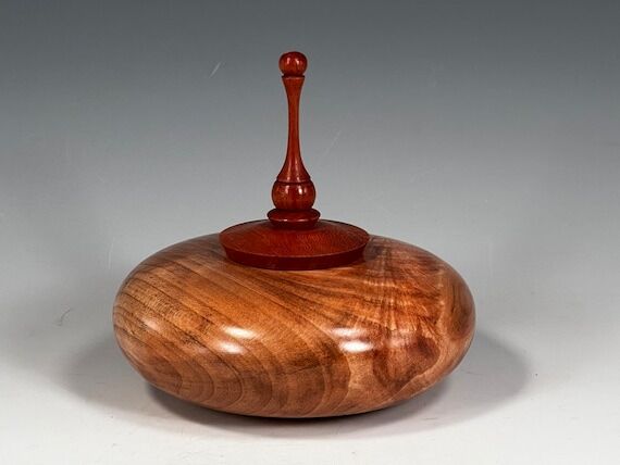 Maple Vessel with Cherry Finial; Hollow Form;...