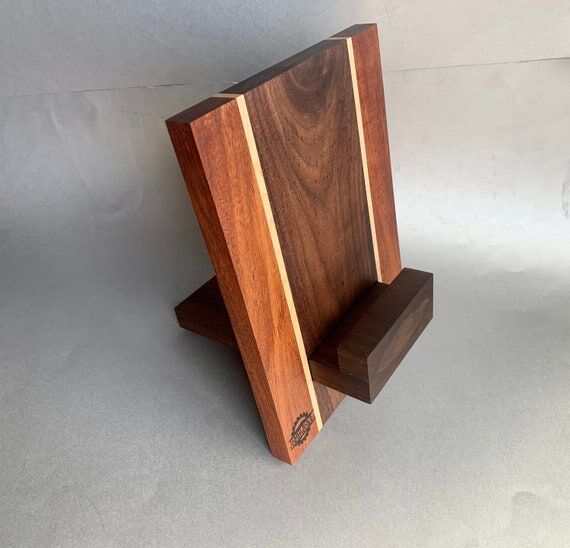 Handmade Wooden Cookbook Holder: Adjustable R...