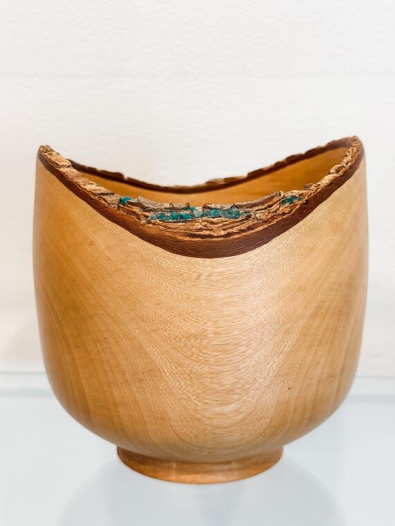 Handmade Jacaranda Wood Bowl: Live Edge Bark ...