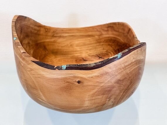 Handmade Hawaiian Podocarpus Wood Bowl with K...