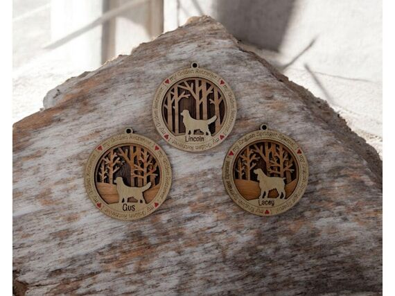 Handmade Custom Dog Breed Wood Ornament| Laye...