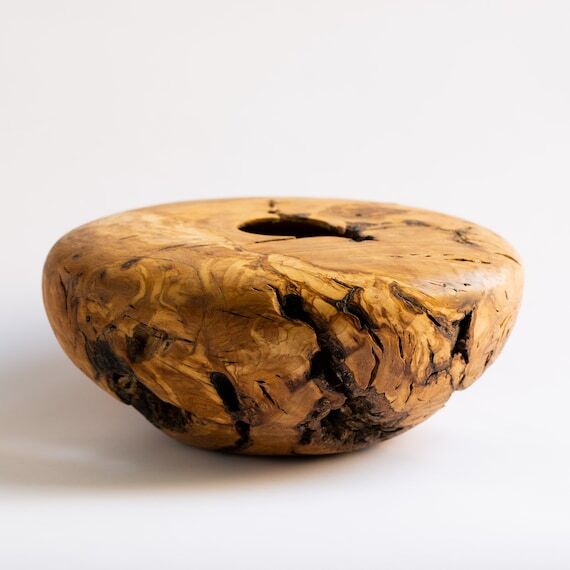 Decorative Vase, Rustic Vase, Wood Centerpiec...