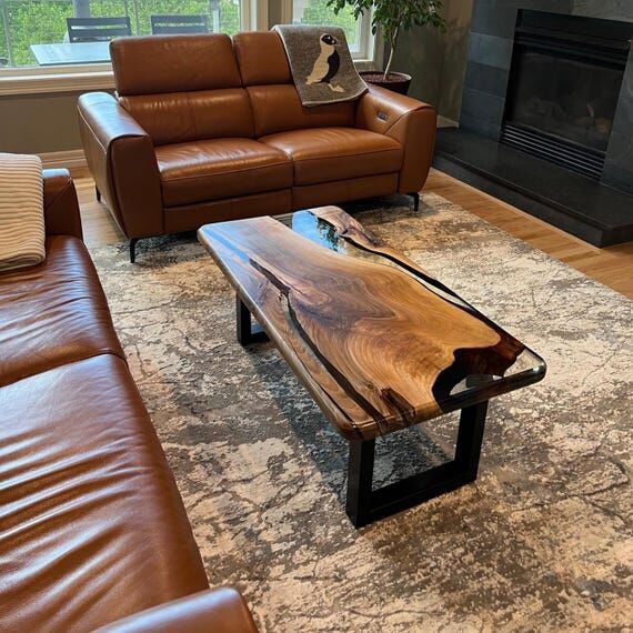 Epoxy Coffee table, Clear resin table, Walnut...