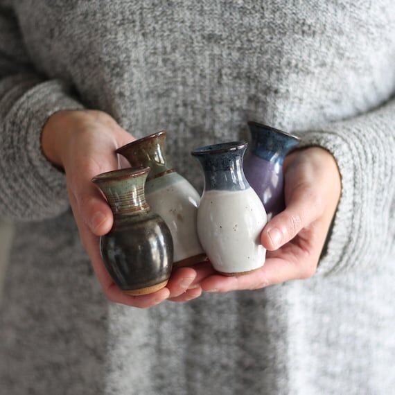 Handmade Mini Ceramic Vase | 4 Color Options...