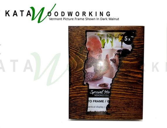 Vermont State Shaped Picture Frame - 5" ...
