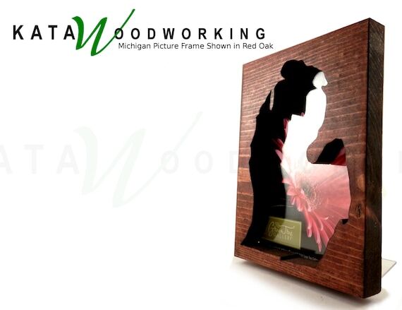 Michigan State Shaped Picture Frame: Handmade...