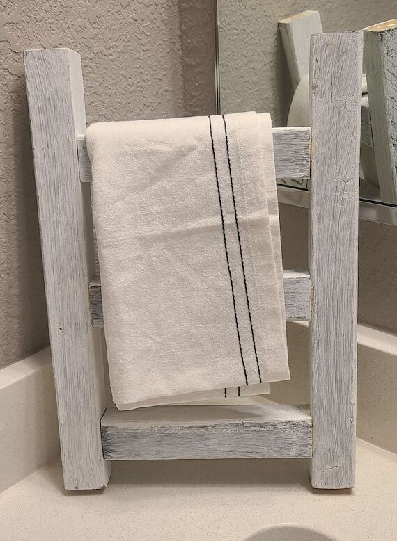 Decorative hand towel wooden ladder...