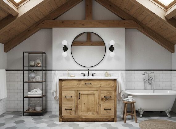 Wesley Single Sink Bathroom Vanity | Solid Wo...