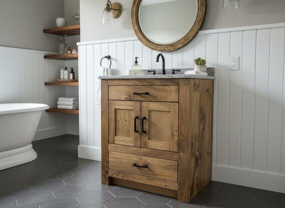 Ruston Single Sink Bathroom Vanity | Solid Wo...