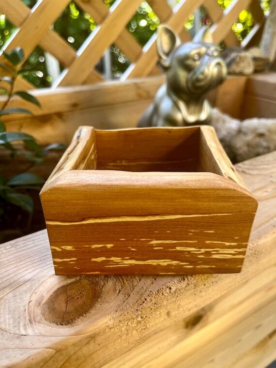 Handmade Apple Wood Keepsake Box | Live Edge ...