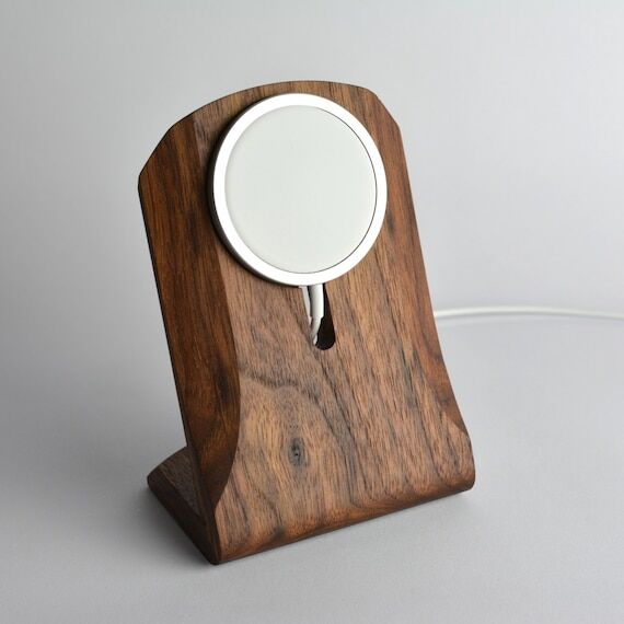 Made in USA, Wood iPhone MagSafe Charging Sta...