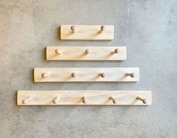 Wooden Peg Rack, Handmade Wood Peg Rack, Coat...