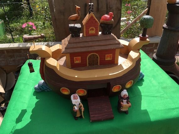 A Hand Carved and Hand Painted Model of Noah'...